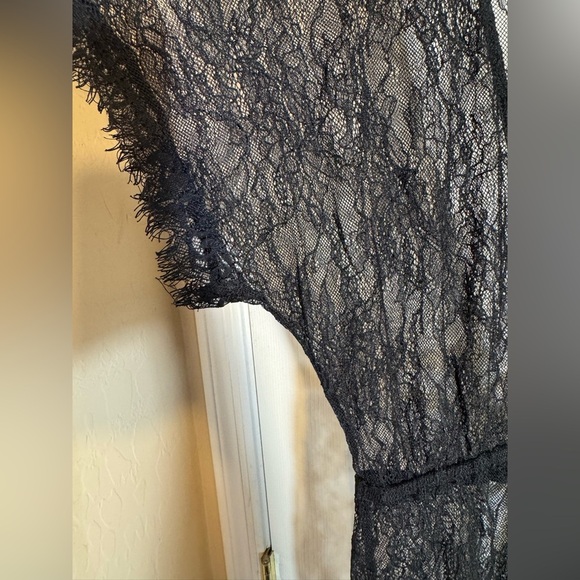 Duets Lace Midi Maxi Beach Cover Up Boho Kimono Black Sz‎ M - Picture 3 of 10